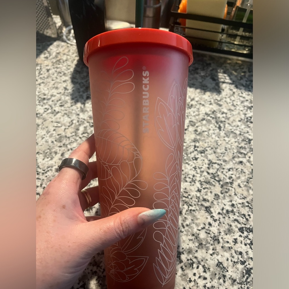 Starbucks pink floral tumbler